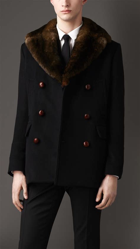 burberry black peacoat|Burberry winter coats for men.